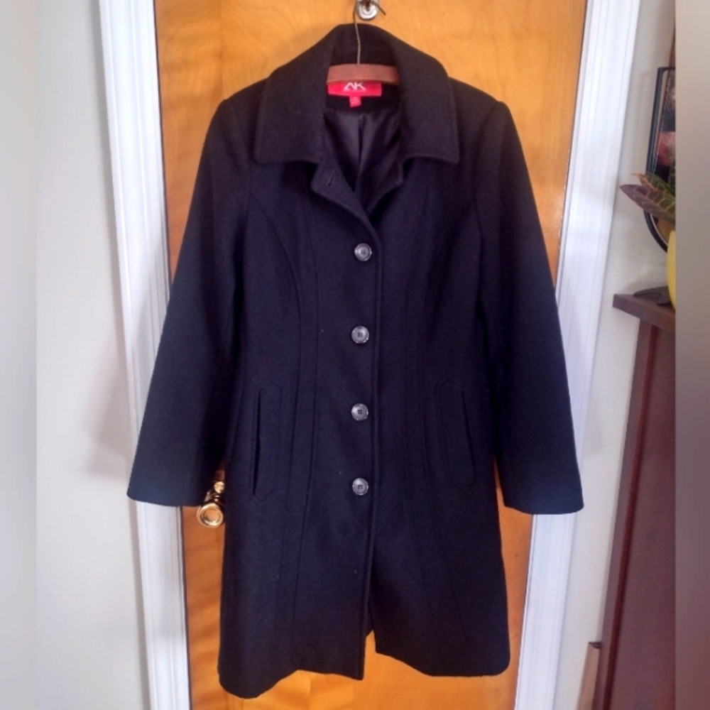 Anne Klein Sport black peacoat, size small, NWOT